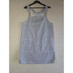 NWT Imily Bela Striped Overall Mini Dress Blue White Pinafore Pocket Size L
